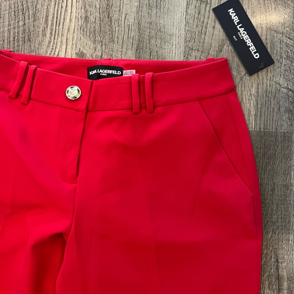 Karl Lagerfeld new Red Wide Leg Dress Pants - Picture 3 of 8